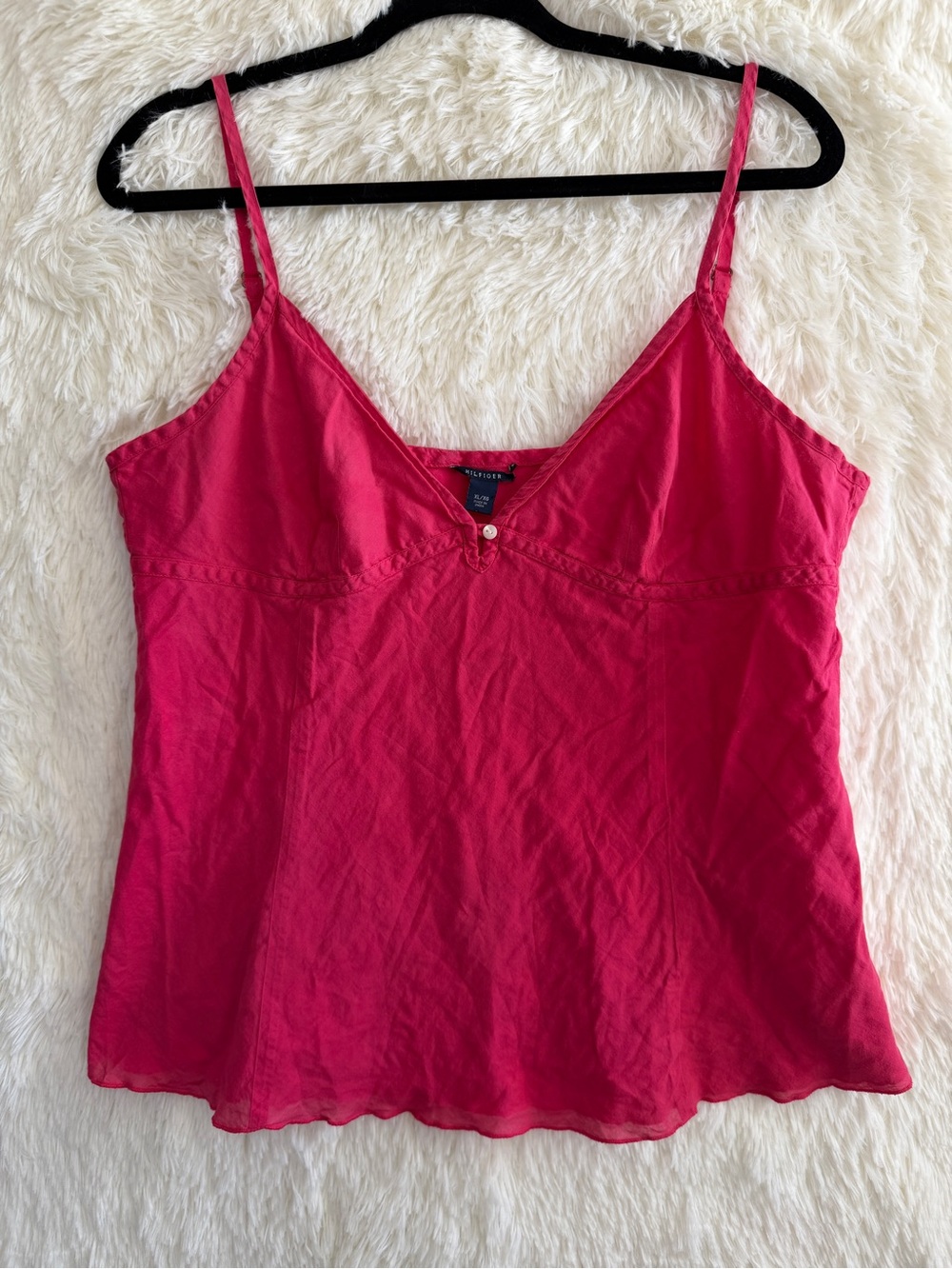 Vintage Tommy Hilfiger Womens Y2K Babydoll Cami Size XL Pink Boho Indie Sleaze